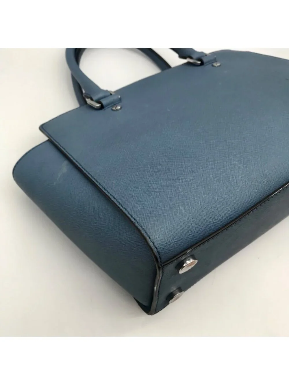 Michael Kors Blue Saffiano Leather Selma Satchel